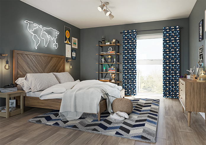 Roadtrip, Navy Blue - Made to Measure Curtains - Image 7